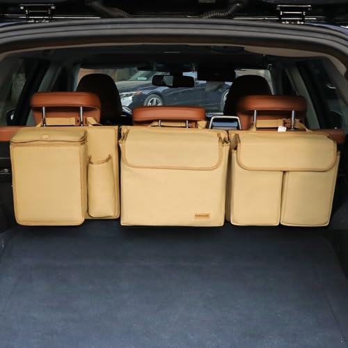 Deluxe Car Trunk and Backseat Organizer for Medium or Large Size SUVs & RVs, Detachable Storage Modules with Built-in Cooler, Patent Pending - color: Khaki, size: L) Compact & Mid Size Suv
