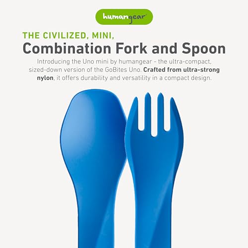 humangear GoBites Uno | Travel & Camping Utensils | Portable & Convertible Dining Ware | Multi-Functional Spork, Dark Blue - color: Dark Blue