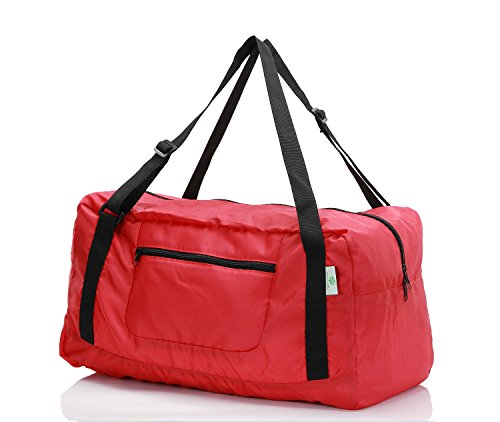 HOLYLUCK Foldable Travel Duffel Bag For Women & Men Luggage Great for Gym (Red) - color: Red, size: 30L