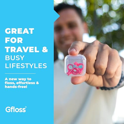 Gfloss Hands-Free Dental Floss - 120 Count (Pack of 3) + Light Travel Case - Easy to Use, Discreet Flossers for Adults | Travel Floss | Thin Soft Floss | PFAS-Free | Unwaxed - size: 120 Count (Pack of 1)