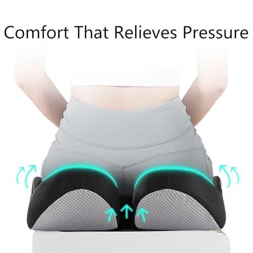 Gifts for Men Christmas Seat Cushion for Office Chair, Large Ergonomic Memory Foam for Sciatica, Hemorrhoid Pillow for Long Sitting Relief, 4.7" Thick Car Seat Cushions for Driving Seat Cushions