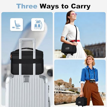 Vogano Camera Bag Protective Covers Photography Shoulder Bag Compatible for Nikon, Canon, Sony DSL/SLR/Mirrorless Equipment Travel Waterproof (Black) - color: 1.0 Black
