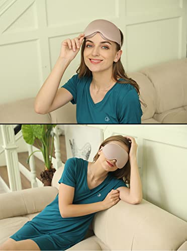 Sleep Mask, 3D Deep Contoured Eye Covers for Sleeping, 99% Block Out Light Eye Mask,Zero Pressure Cup Blindfold for Men Women, with Adjustable Strap for Sleeping, Yoga, Traveling (Pink) - color: Pink