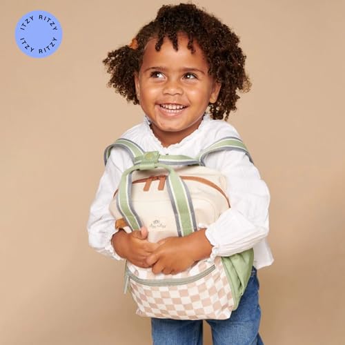 Itzy Ritzy Toddler Backpack - Daycare Bag - Features Adjustable Shoulder Straps, 2 Side Pockets & Spacious Interior with Wipeable Fabric Lining & Name Label, Checkerboard Backpack - color: Checkerboard