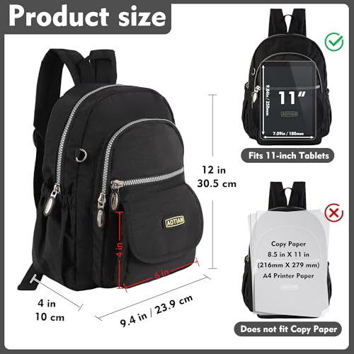 AOTIAN Mini Nylon Women Backpacks Casual Lightweight Small Daypack for Girls - color: Mini Black