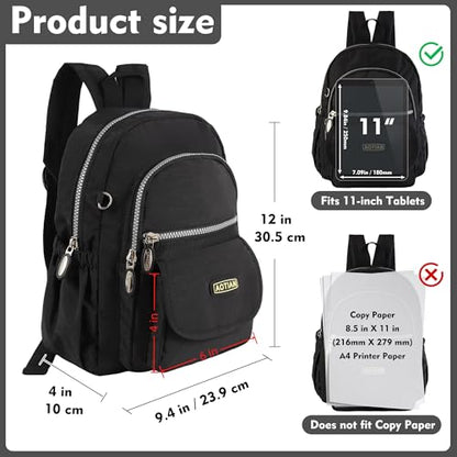 AOTIAN Mini Nylon Women Backpacks Casual Lightweight Small Daypack for Girls - color: Mini Black