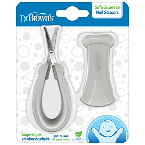 Dr. Brown's Safe Squeeze Nail Scissors with Rounded Blade Tip and 100% Silicone Handle for Infant & Baby - color: Baby Nail Scissors