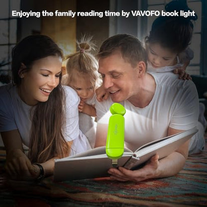 VAVOFO USB Rechargeable Book Light, Blue Light Blocking, Amber Light Clip On Bookmark Shaped Reading Light, Eye Care 6 LEDs Book Light for Bookworms Reading in Bed with 9 Lighting Modes (Neon Green) - color: Neon Green