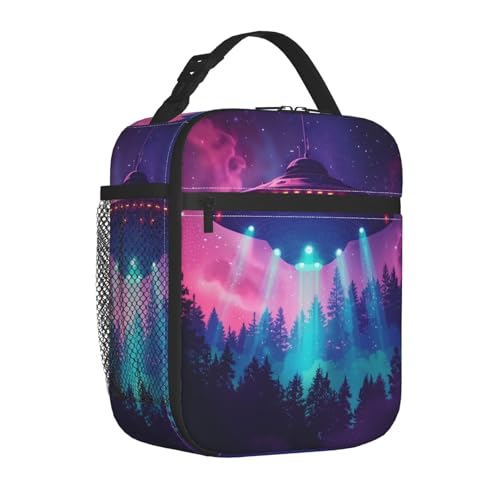 Insulated Lunch Box for Kids Boys Girls, Reusable Lunch Bag for School, Office, Work, Picnic, Travel, Cosmic UFO Lunch Box - color: lunch box 85