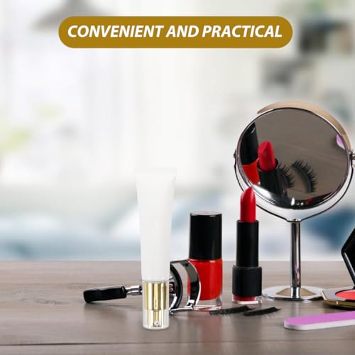 Baluue Airless Pump Travel Bottles, Refillable Squeeze Lotion Tubes for Toiletries, 35g Empty Cosmetic Containers with Gold Aluminum Pump for Shampoo Cream & Foundation, 1.2oz
