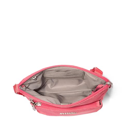 Baggallini Pocket Crossbody Bags for Women 8x8 Small Lightweight Durable Water-resistant Travel Purse W/Rfid - color: Flamingo