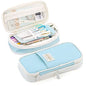 MAMUNU Expandable Pencil case with compartments, Large Capacity Pencil Cases Pencil Bag Pouch Office School, Portable Pencil Case Large School Stationery Organizer, Makeup Cosmetic Bag, Blue - color: Blue
