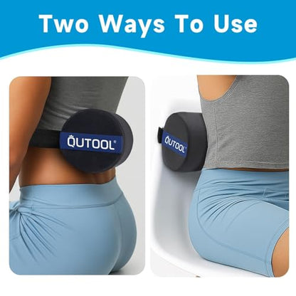 QUTOOL Lumbar Roll, Lumbar Support Pillow for Office Chair with Non-Slip Wider Strap, Back Pain Relief & Posture Improvement, Washable Cover, Office Desk & Car Accessories, Black, Firm - color: Firm-lumbar Roll/Black