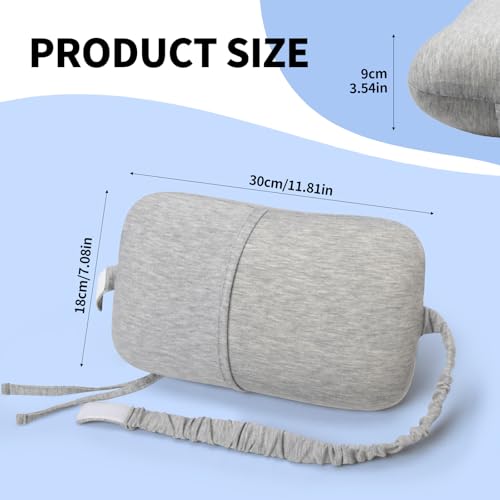 Love&go Portable Small Travel Pillow, Made with Soft Memory Foam Pillow and Breathable Cover, for Backpacking Hiking, Camping, Airplane and Car Trip (Gray)