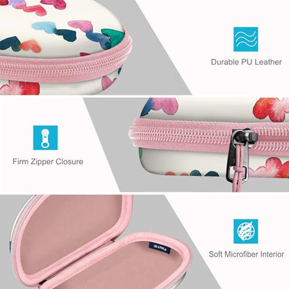 Fintie Sunglasses Case with Carabiner, Hard Shell Shockproof Sport Glasses Cases Travel Zipper Eyeglasses Holder, Raining Hearts - color: Raining Hearts