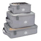 Parker Baby Co. Lightweight Packing Cube Set 3-Pack | Collapsible, Durable, Mesh & Clear Top | Travel Organizer for Diaper Bags, Luggage - Gray/Gray Buffalo - color: Gray/Gray Buffalo