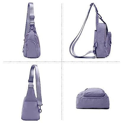 ODODOS Sling Bag with Adjustable Straps Crossbody Chest Bag Lightweight Backpack for Casual Traveling Hiking - color: Ultra Violet