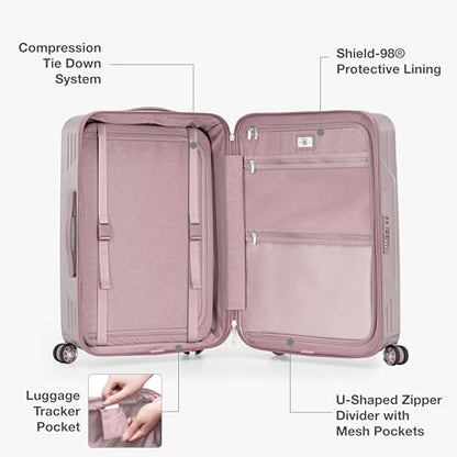 Traveler's Choice Ultimax II Polycarbonate Hardside Luggage with Spinner Wheels, Pink, 21-Inch Carry-On - color: Pink, size: 21-Inch Carry-On