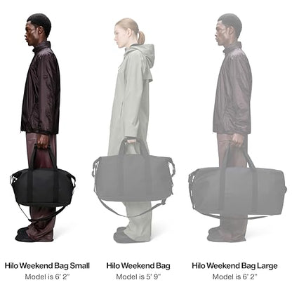 RAINS Hilo Weekend Bag Small - Beige Waterproof Travel Duffel for Men and Women - Compact Black Duffle with Coated Zip, Adjustable Strap, Compression Straps - 2 Year Warranty - color: Beige