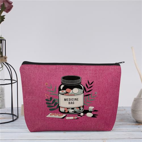 Medicine Storage Pouch with Diabetes, Medicines Bag, and Medical Supply Designs, White Canvas Zipper Cases, Multi-Use Functionality (Gift for Birthdays, Graduation, Christmas) (Style I) - style: Style I