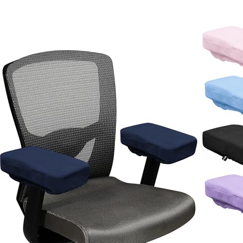 SPRING SEAON Office Chair Arm Covers Soft Memory Foam Arm Rest Pads Short Plush Gaming Chair Armrest Cushion Provide Cushioning for Elbows and Forearms 2 Pack Chair Covers for Arms Navy Blue - color: Navy Blue