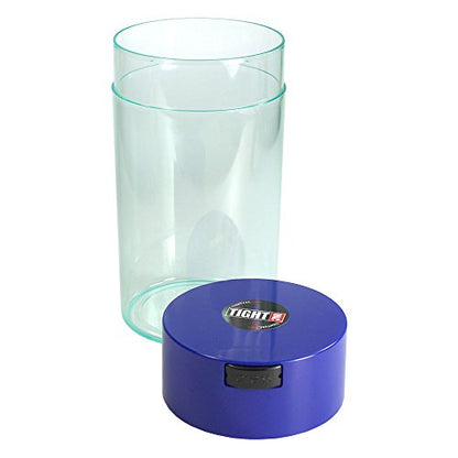 Tightvac - 3oz to 12 Ounce - Patented Airtight Container | Multi-use Vacuum Container Works as Smell Proof Containers for Herbs and Dry Goods. Blue Clear - color: Dark Blue Cap & Clear Body