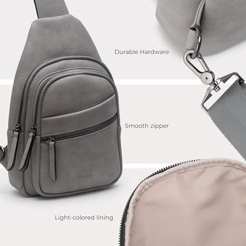 Alldaily Large Sling Bag for Women Crossbody Purse Leather Fashionable Trendy Chest Bag for Travel, Fanny Pack (Grey) - color: Grey
