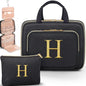 Gifts for Women, Initial Toiletry Makeup Bag Hanging Cosmetic Organizer with Embroidery Letter Personalized Nurse Teacher Appreciation Birthday Mothers Day Gifts for Mom Sister Wife Friends Auntie Her - style: H