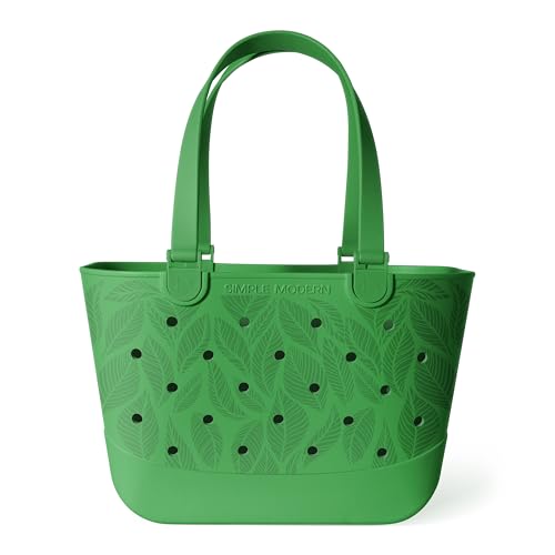 Simple Modern Large Beach Bag | Waterproof Getaway Rubber Tote with Zipper Pocket for Travel, Pool, Boat, Groceries, Sports | Island Life - color: Pattern: Island Life, style: Large