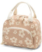 Lunch Bag Women Lunch Box for Women Adult Cute Insulated Lunch Bag Small Cooler Lunch Tote Bags for Work Picnic Travel (Brown-Flower) - color: Brown-Flower