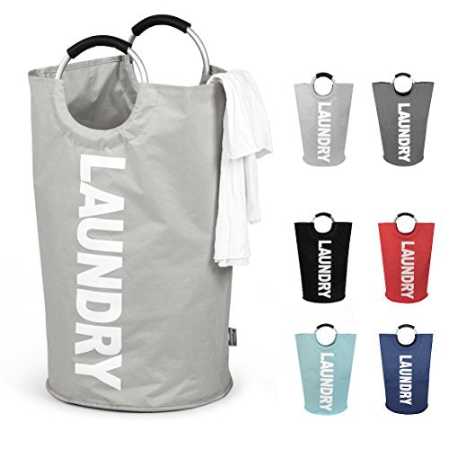 DOKEHOM 125L X-Large Collapsible Washing Laundry Basket Bag (7 Colors) for Bedroom, Fabric (Grey, XL) - color: Light Grey, size: 125L