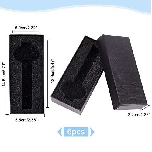 PH PandaHall 6pcs 1-Slot Watch Box, Black Cardboard Watch Storage Box 2.5 x 5.7 Inch Watch Display Holder Watch Travel Case with Sponge for Wristwatches Bracelet Jewelry Packing Organizer
