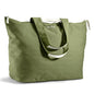 Fit & Fresh XL Beach Tote Bag for Women – XL Travel Tote with Zipper & Pockets, Oversized Canvas Pool Bag, Weekender Carry-On - color: Olive