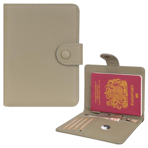 WASON Leather Passport Cover Wallet - Travel Passport Holder with RFID, Card Slots, Cash Pocket, Coin Purse, Tracker Slot, Boarding Pass and Ticket Organizer for Men and Women (Green) - color: Green