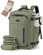 LOVEVOOK Travel Backpack for Women Men with Garment Bag, 50L Carry on Backpack as TSA Personal Item Flight Approved, Luggage Daypack Fits 17.3" Laptop, Overnight Business Weekender Travel Essential - color: Green, size: 50L-18.3 Inch-4Pcs