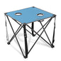 ARROWHEAD OUTDOOR 26” (66cm) Portable Camping Folding Table, 2 Cup Holders, Square, Carrying Case, Steel Frame, High-Grade 600D Canvas - color: Blue