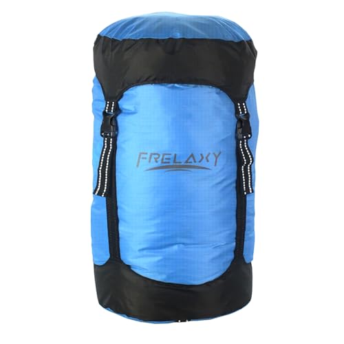Frelaxy Compression Sack, 40% More Storage! 11L/18L/30L/45L/52L Compression Stuff Sack, Water-Resistant & Ultralight Sleeping Bag Stuff Sack - Space Saving Gear for Camping, Hiking - color: Blue, size: X-Large