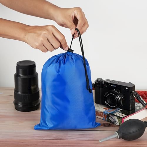 PALTERWEAR Drawstring Bag with Toggle - Nylon Cinch and Ditty Pouch Six-Pack (Blue, 9 x 12 Inch, Set of 6) - color: Blue, size: 9 x 12 Inch