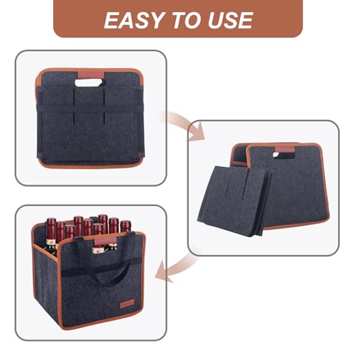 Foyego 9 Bottle Wine Tote Bag, Insulated Thermal Padded Wine Carrier Tote, Reusable Wine Bags for Travel, Camping and Picnic, Perfect Wine Lover Gift - color: 9 Bottle