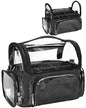 NAONAYA Makeup Brush Bag, Clear Makeup Brush Holder Professional Makeup Artist Travel Case Waterproof Cosmetic Organizer Bag, Full Open Easy to Access, with Adjustable Shoulder Strap and Dividers - color: clear, size: S