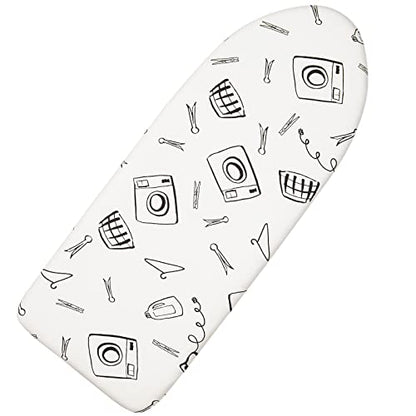 Seiritex Table Top Ironing Board Cover 12 x 32 inch, 3 Layers Small Iron Board Cover, Heat Reflective Thick Padding with Elasticized Edges (White) - color: White, size: 12x32