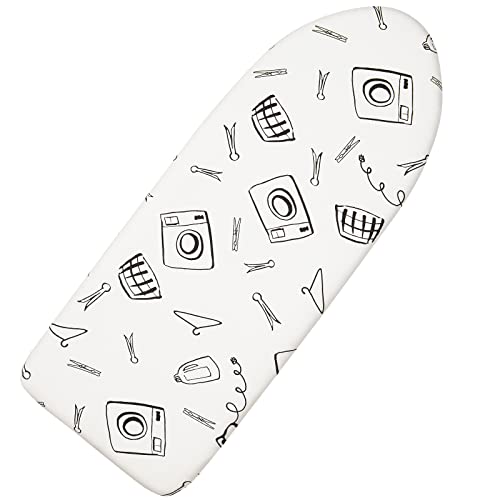 Seiritex Table Top Ironing Board Cover 12 x 32 inch, 3 Layers Small Iron Board Cover, Heat Reflective Thick Padding with Elasticized Edges (White) - color: White, size: 12x32