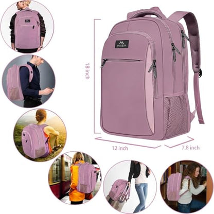 MATEIN Personal Item Backpack 18 * 14 * 8, Underseat 15.6 inch Travel Laptop Backpack for Women, Sturdy Water Resistant Slim Daypack College Computer Bag Gift, Dark Purple - color: Dark Purple, size: 15.6 Inch