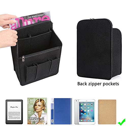 Yoillione Felt Backpack Organizer Insert for Women and Men, Large Travel Rucksack Insert with High Capacity, Lightweight Bag Organizer with Zipper Pockets - color: Black, size: Small