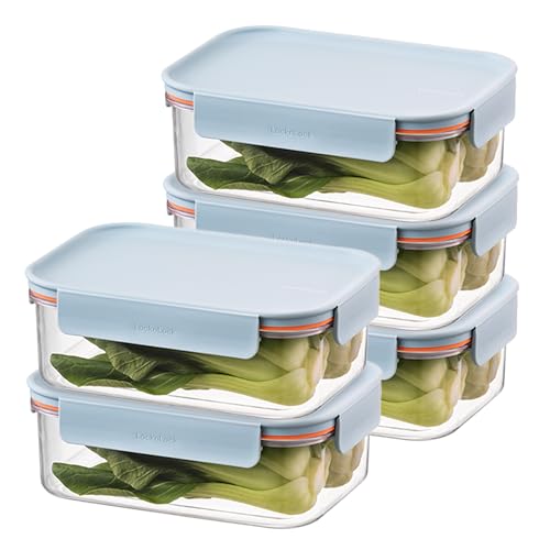 LocknLock Tritan Plastic Bisfree Modular Plus Food Storage Container Set, Lunch, Meal Prep, Stackable, BPA-Free, Leakproof, Freezer-Safe, 10 Pieces, 5 Boxes and 5 Lids, Navy, 910ml - color: Mint, size: 10 set (5 containers & 5 Lids), 910 ml