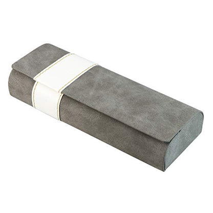 LifeArt Eyeglass Case Hard Shell, Portable Sunglass Case, Fashionable PU Leather Eyeglass Case, Lightweight - color: B_641_gray