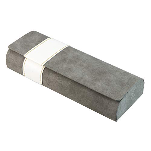 LifeArt Eyeglass Case Hard Shell, Portable Sunglass Case, Fashionable PU Leather Eyeglass Case, Lightweight - color: B_641_gray