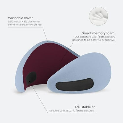 Ostrichpillow Go Neck Pillow, Travel Pillows for Airplanes, Premium Memory Foam Travel Pillow, 360º Ergonomic Design, Asymmetrical Sides, Travel Bag Included, Washable Modal Cover - color: Dawn