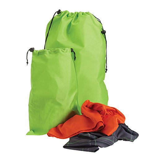 Smooth Trip Travel Laundry Bags with Odor-Blocking Barrier for Wet and Dirty Clothing - Set of 2 Foldable Compact Bags Fit in Luggage and Packs for Gym Clothes, Shoes, Bathing Suits and Baby Clothes