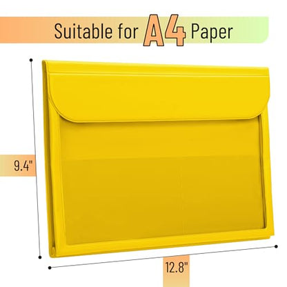 Mr. Pen File Folder - Vibrant Yellow, Letter Size, Document Folder, Clear Plastic Folder - color: Yellow